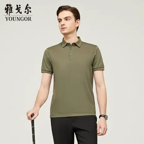 雅戈尔奥莱 男装宾霸短袖T恤商务休闲翻领短袖POLO衫商品大图