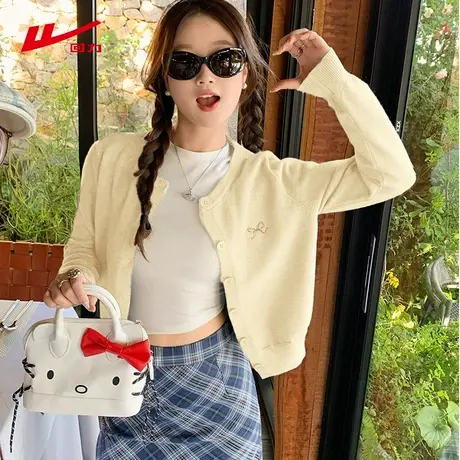 ZH回力针织开衫薄款2025早秋新款穿搭女装外套春秋长袖上衣外搭商品大图