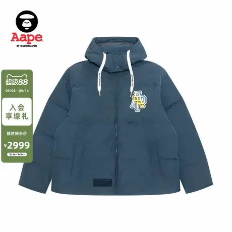 Aape旗舰店男装秋冬字母徽章简约潮流连帽面包羽绒服外套7738XXP商品大图