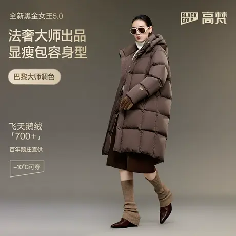 【高梵黑金鹅绒服】女王5.0六格羽绒服冬季2025年新款保暖外套女商品大图