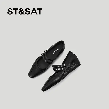 星期六玛丽珍鞋女2026新款巨好看法式真皮方头内增高软底百搭单鞋商品大图