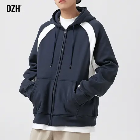 男生重磅开衫卫衣外套男秋季潮高级感休闲男装2023新款连帽情侣装商品大图