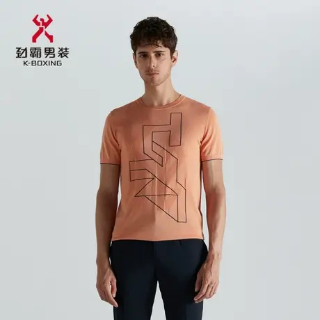 劲霸男装男士夏季纯棉时尚撞色圆领短袖T恤男上衣体恤衫|BTTD2538商品大图