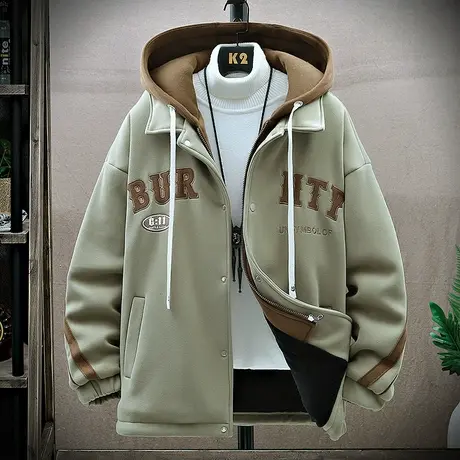 冬季羊羔绒棉衣外套男士加绒加厚宽松棉服休闲男生青少年保暖棉袄图片