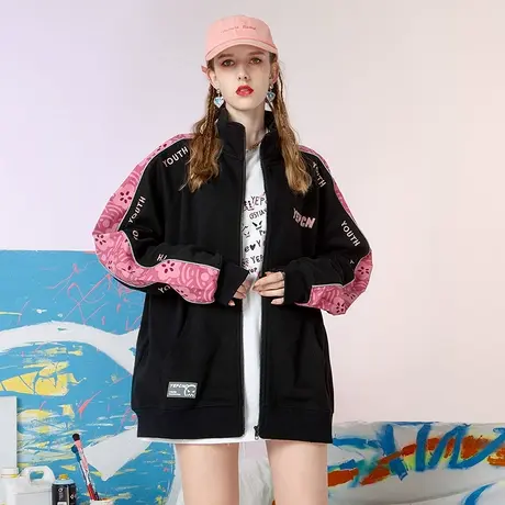 YEP棒球服女oversize美式春秋款高级感运动外套欧货小香风夹克潮商品大图