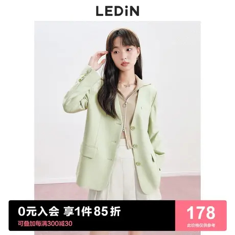 乐町简约无领西装2023春季新款炸街纯色小西装女宽松设计感小众图片