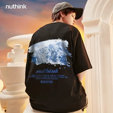 日系原宿风ins潮牌宽松胖子内搭短袖t恤男潮加肥加大潮流男士体恤商品大图