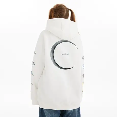 Nuthink美式高街月亮连帽卫衣男女同款oversize大码加肥加大春季商品大图