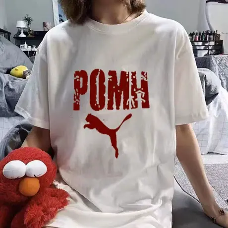 奥特莱斯折扣官网潮牌t恤男短袖夏季纯棉宽松logo印花体恤半袖女图片