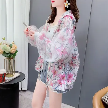 夏季薄款长袖防晒衣外套女2023年新款韩版宽松透气户外设计感上衣商品大图