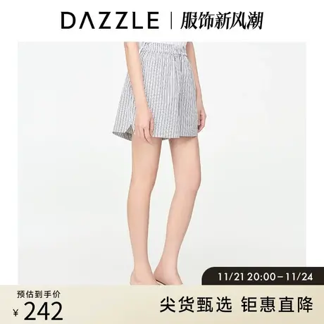 DAZZLE地素奥莱 复古运动条纹拳击短裤休闲裤女2D2Q1392A商品大图