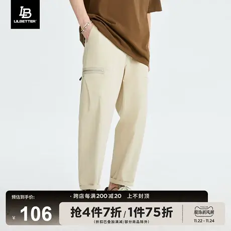 Lilbetter九分裤男款美式运动裤子潮秋夏新款宽松工装直筒休闲裤商品大图