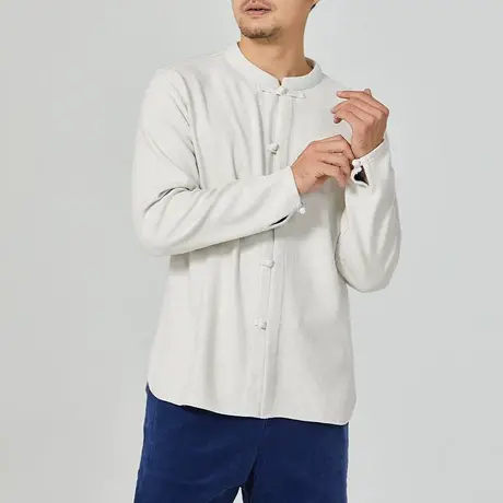 唐装男保暖衬衫男加绒加厚中国风衬衣外套内搭宽松大码复古男装商品大图