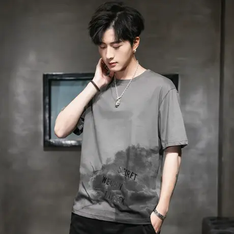 男士短袖t恤夏季2020新款宽松潮流半袖男生夏装潮牌纯棉体桖衣服商品大图