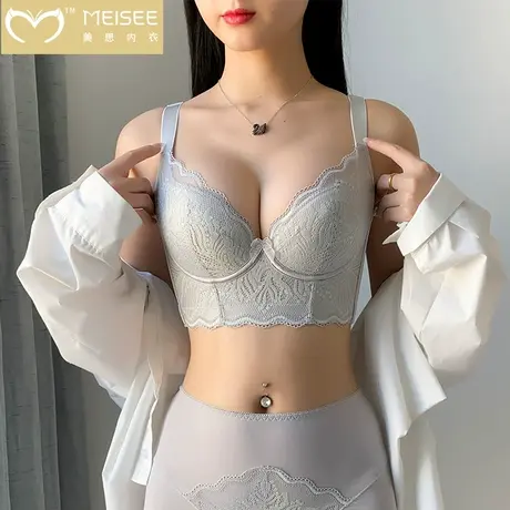 美思矫正外扩大胸防下垂内衣收副乳调整型大码胸罩女夏天薄款图片