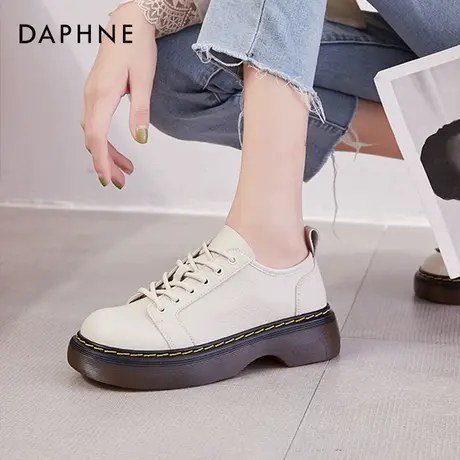 达芙妮英伦风小皮鞋女鞋夏季厚底复古牛津马丁靴低帮单鞋夏马丁鞋图片