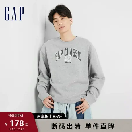 【断码优惠】Gap男女装秋冬季新款宽松碳素软磨抓绒卫衣760427商品大图