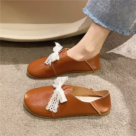 春季新款森系圆头小白鞋平底两穿娃娃鞋休闲文艺范学生鞋女单鞋潮商品大图