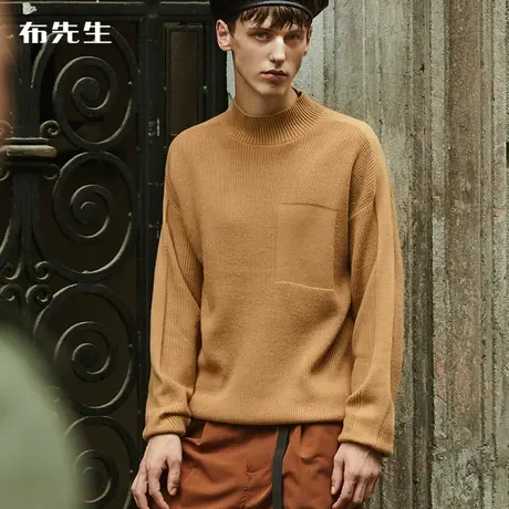 MrBu布先生休闲长袖羊毛衫男 冬季时尚半高领套头衫男KT00996商品大图