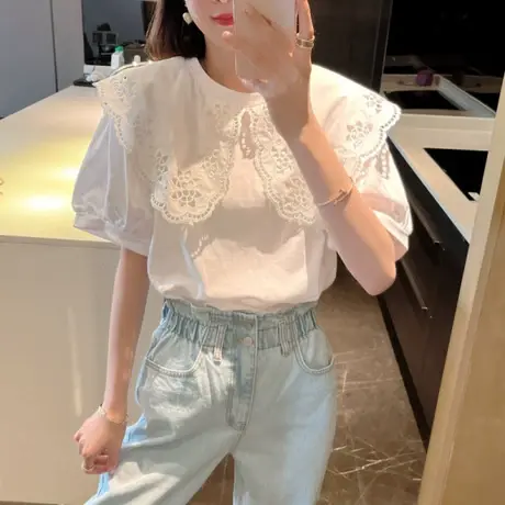 夏季女装新款胖mm大码宽松韩版洋气遮肚显瘦短袖T恤女上衣200斤潮图片
