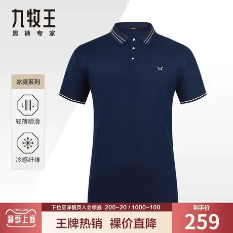 【冰凉】九牧王奥莱男装短袖t恤 夏季薄款商务休闲职场翻领polo衫商品大图