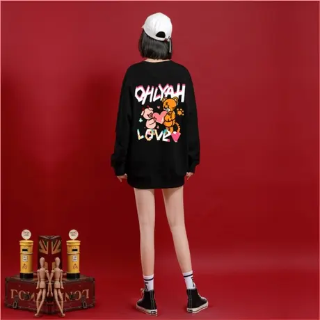 Ohlyah虎年卫衣女秋冬季新款本命年套头无帽宽松定制年会学生班服商品大图