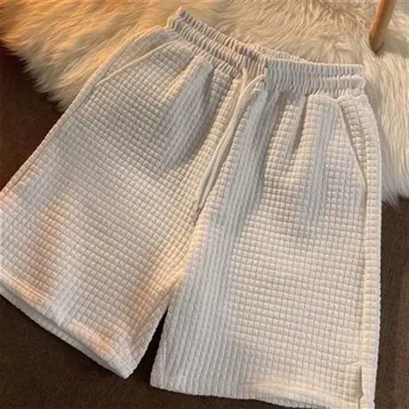 运动短裤女夏季薄款宽松休闲高腰直筒港味小个子阔腿五分裤潮ins商品大图