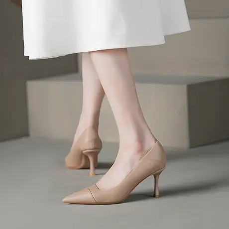 2023年春季新款气质女神范高跟鞋女细跟法式设计感仙女风尖头单鞋商品大图
