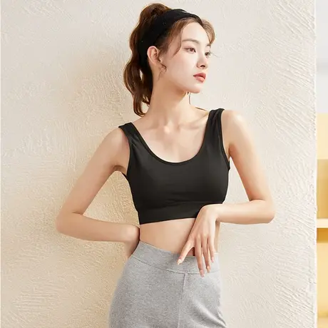 唐狮吊带女内搭辣妹背心夏美背吊带文胸一体打底显瘦内衣带胸垫图片