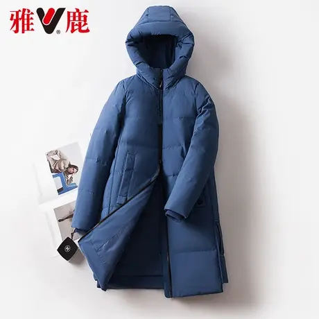 雅鹿连帽羽绒服女中长款高端2022冬季新款小个子加厚保暖外套轻奢商品大图