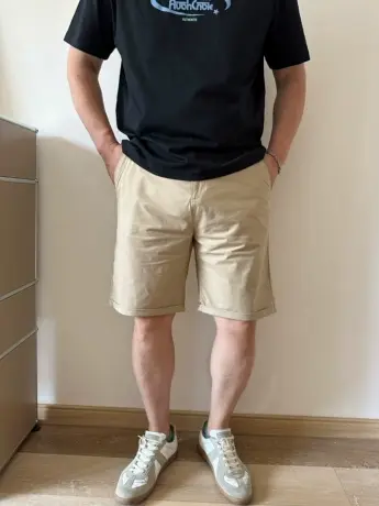 大依无忧夏季大码男装简约薄料弹力胖子加肥加大男士棉布休闲短裤图片