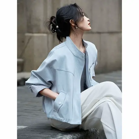 时尚气质百搭休闲风春季夹克外套女2025年春日新品通勤上班族上衣图片