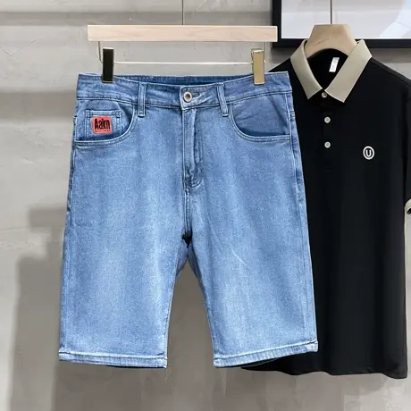 牛仔短裤男士夏季薄款五分潮牌宽松修身休闲百搭潮流2023裤子5分图片