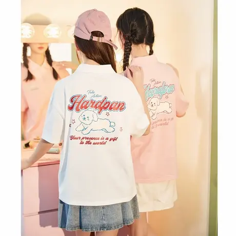 唐狮polo衫女早春新款夏季白色短袖t恤闺蜜内搭打底减龄上衣商品大图