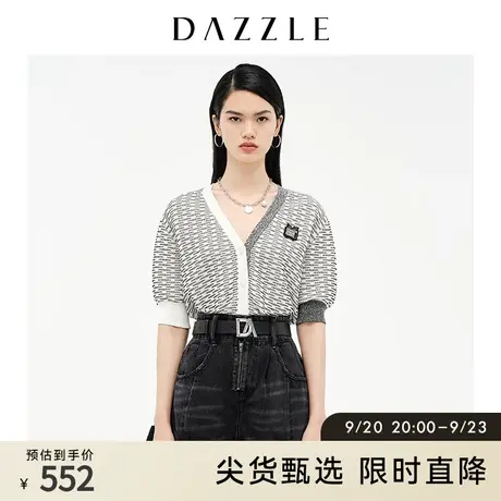 DAZZLE地素奥莱 立体童趣徽章撞色针织开衫外套2D3E5261B商品大图
