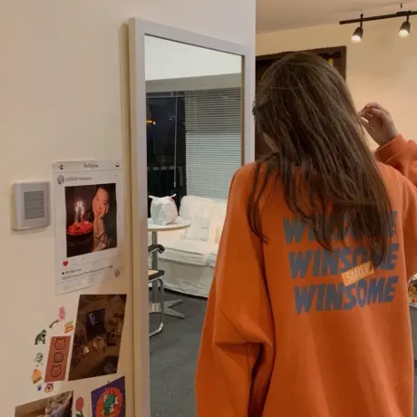 超火cec大码卫衣女秋冬小众oversize宽松加绒圆领欧美冬上衣胖mm商品大图