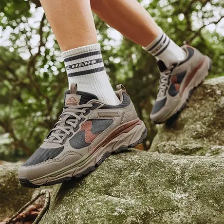 Skechers斯凯奇2025夏新款男跑步鞋厚底增高休闲运动鞋缓震健步鞋商品大图