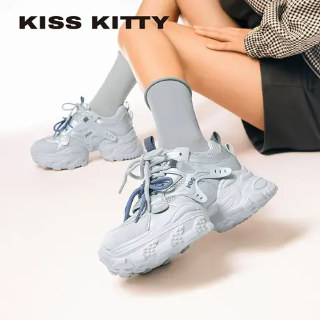 KISSKITTY老爹鞋女款2025新款网面透气休闲鞋日常通勤增高女鞋商品大图