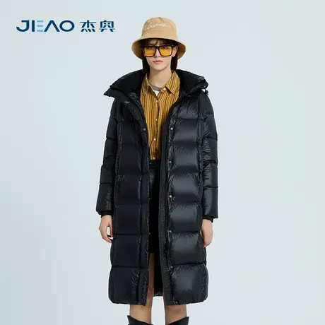 杰奥女士过膝长款90鹅绒羽绒服休闲连帽宽松羽绒外套2023新款图片
