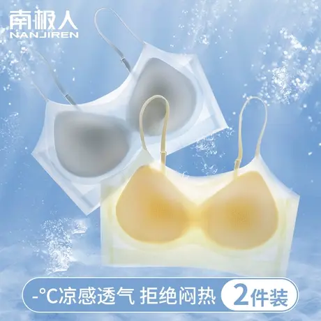 凉感内衣女美背大胸显小胸聚拢无痕无钢圈收副乳夏季超薄款文胸罩图片