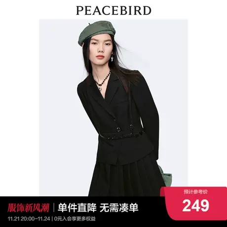 太平鸟时尚2023年春季新款雅痞西装连衣裙A1FAC1437图片