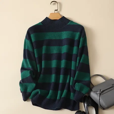 春装2024年新款宽松大码半高领毛衣套头打底衫女外穿爆款针织衫女图片