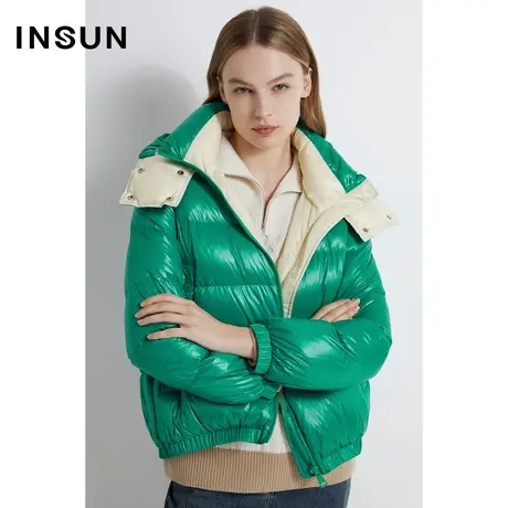 INSUN恩裳奥莱冬季防风收口休闲鸭绒羽绒服图片