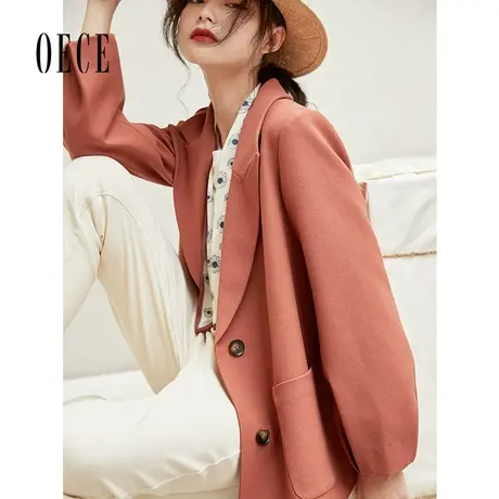 Oece复古英伦设计感西服春秋新款百搭炸街小西装外套商品大图