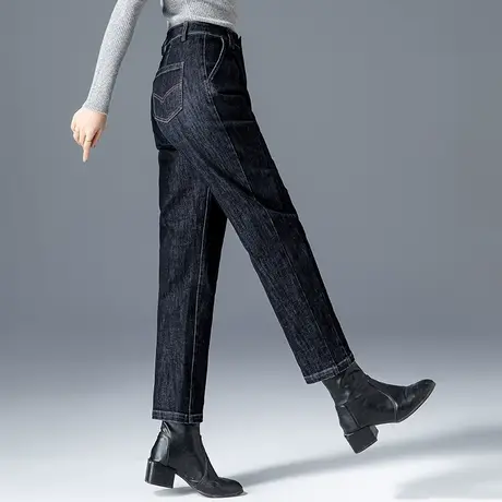 高腰牛仔裤女2023年新款春秋黑色裤子秋季女裤妈妈裤萝卜裤哈伦裤商品大图