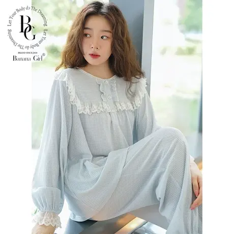 Bananagirl睡衣春秋款女2021年新款芦荟保湿长袖女士家居服女套装商品大图