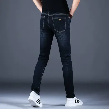 男士加绒加厚牛仔裤潮牌男款高端裤子秋冬款2023休闲弹力百搭高档商品大图