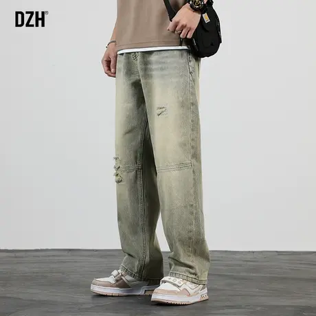 男生美式复古牛仔裤男直筒宽松潮牌春夏休闲长裤百搭裤子2023新款商品大图