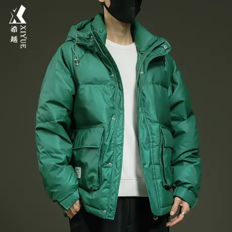 羽绒棉服男2023新款冬季面包服连帽外套加厚保暖宽松大码男士棉衣图片