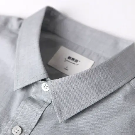 夏季短袖衬衫男士商务休闲内搭纯色日系宽松大码薄衬衣商品大图